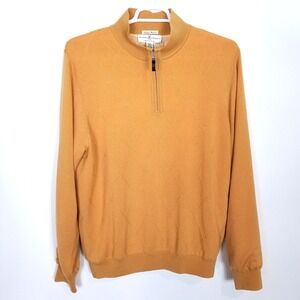 Fairway & Greene Men  Wool 1/4 Zip Lined Pullover Sweater Windbreaker Sz L Golf